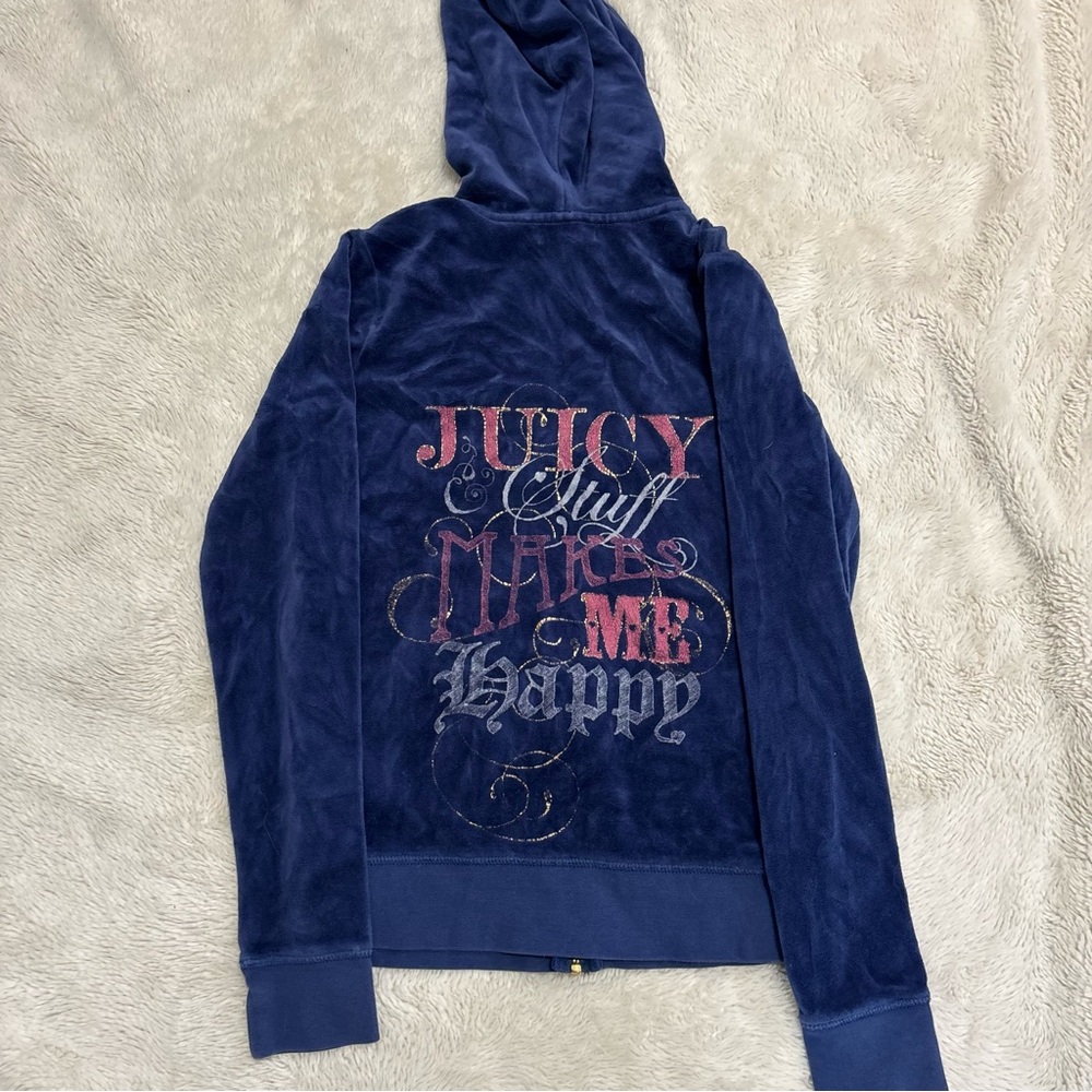 Juicy couture blue 2000s velour zip up